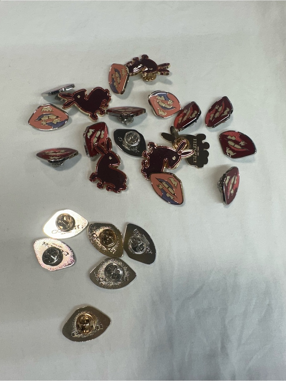 Coach  Lips Pin and bunny. 24pc .new no tag